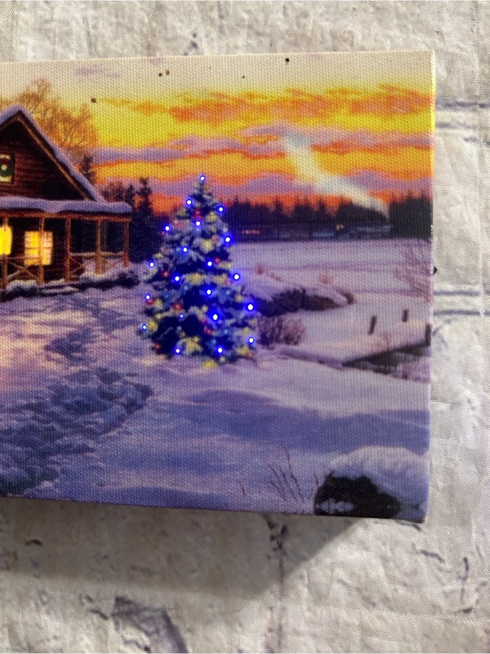 ENCHANTED FOREST 6” LIGHTED CANVAS FRAME (2016) MENARDS STANDS UP